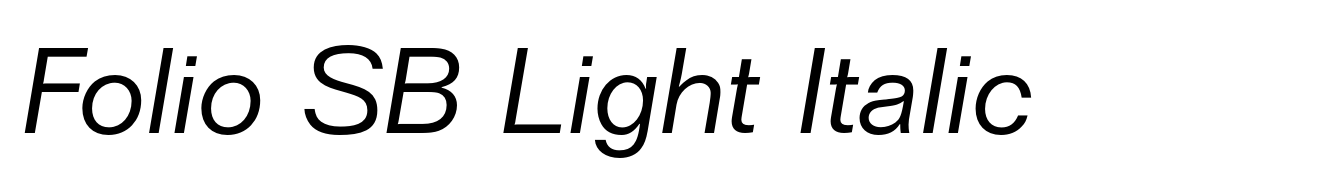 Folio SB Light Italic